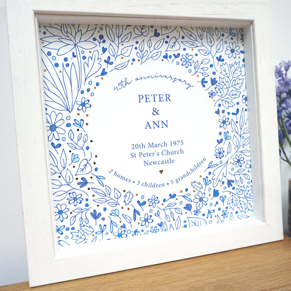 Personalised 45th Anniversary Frame - Ant Design Gifts