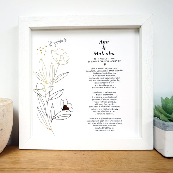 50th Anniversary Gift for Parents - Ant Design Gifts