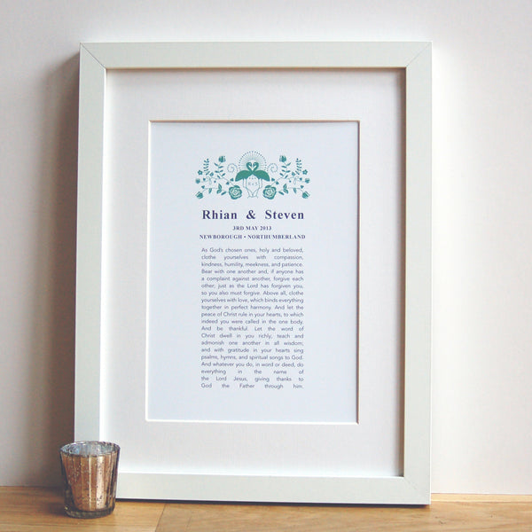 Personalised Wedding Anniversary Vow Print - Ant Design Gifts