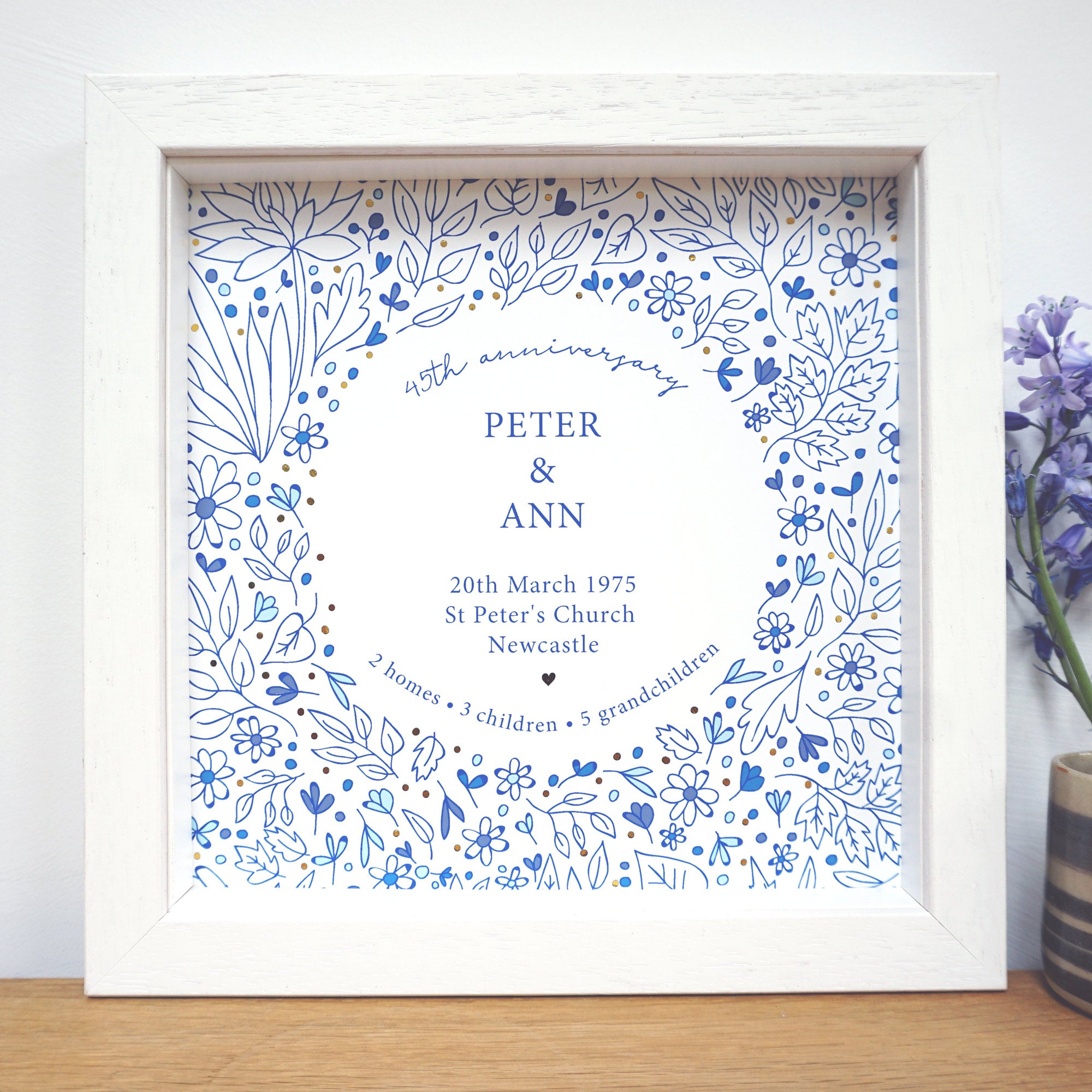 Personalised 45th Anniversary Frame - Ant Design Gifts