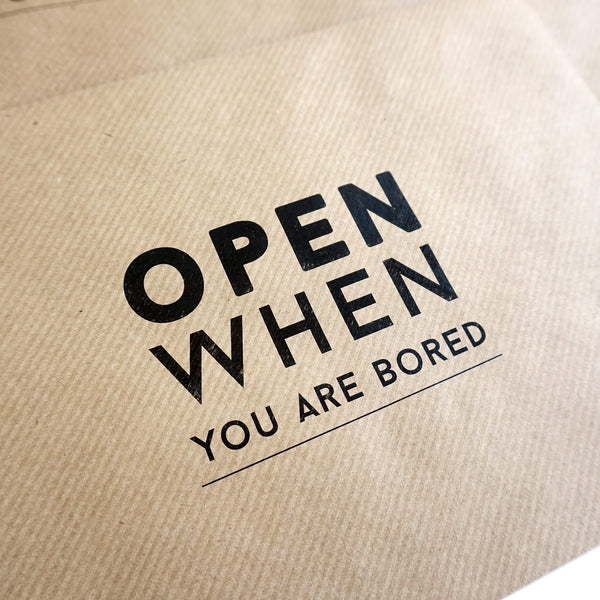 www.antdesigngifts.co.uk Gift for boyfriend - large envelopes to fill with special treats. Each envelope is printed with a different quote 
