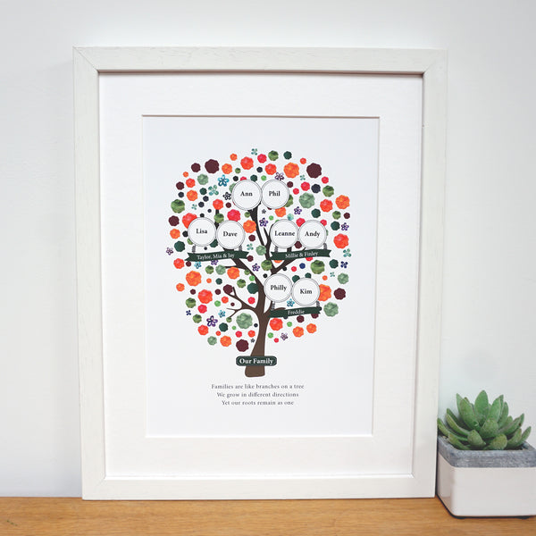 Personalised Grandparent Family Tree print for 3 generations - Ant Design Gifts