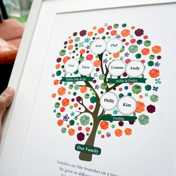 Personalised Grandparent Family Tree print for 3 generations - Ant Design Gifts