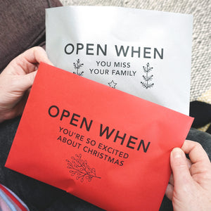 antdesigngifts.co.uk Set of 10 envelopes with Open When messages for Christmas