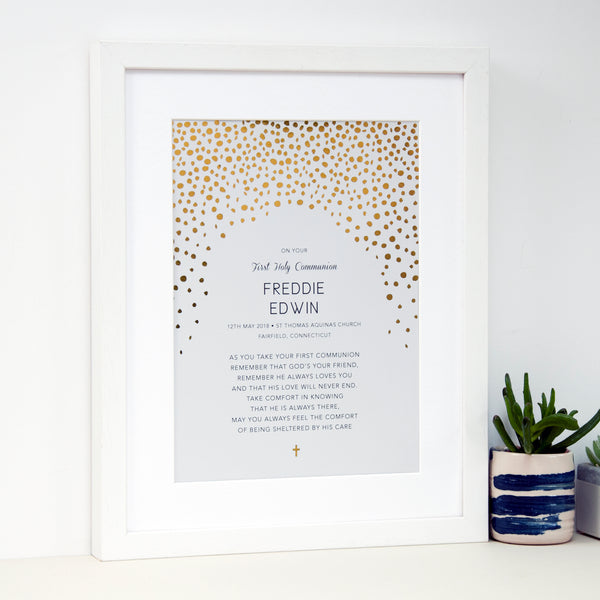 Personalised Baptism Gift with Gold - Ant Design Gifts